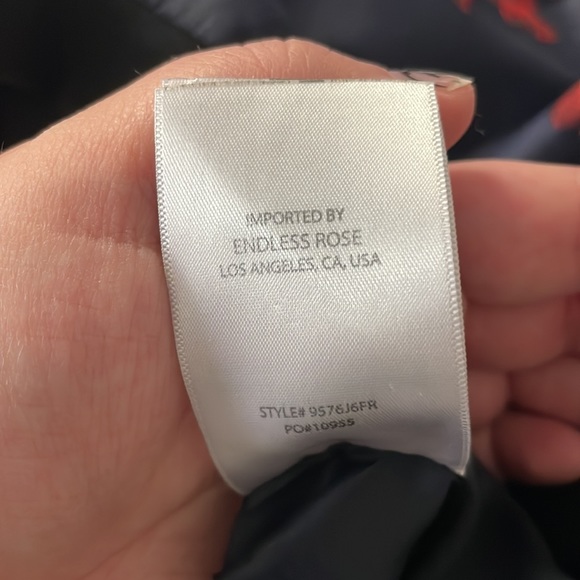 Endless Rose Silky Rose Bomber Jacket Size M - Picture 7 of 8